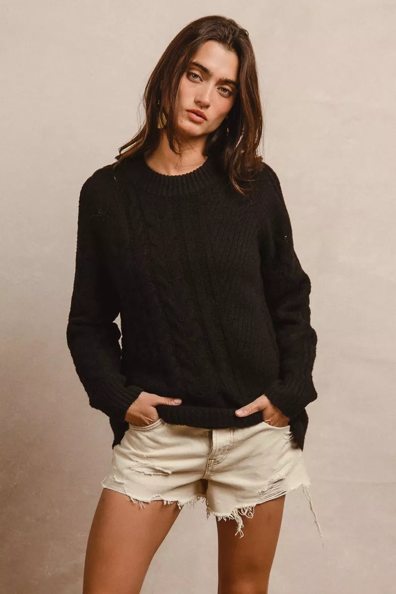 BiBi Twist Knitted Open Shoulder Sweater c4212ebc-b55f-4c28-9710-68cd9c499c4e-Max-Origin
