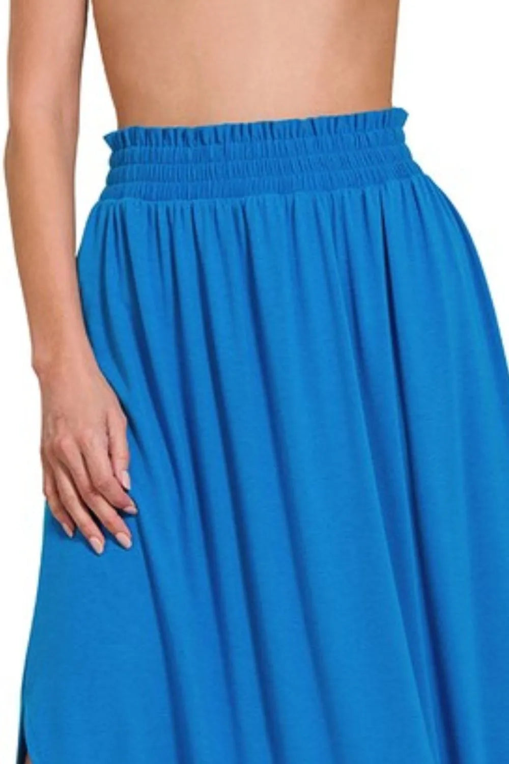 Zenana Smocked Waist Side Slit Maxi Skirt With Pockets c49e5be8-f664-4953-b4ec-fa6cb7ecf82b-Max-Origin