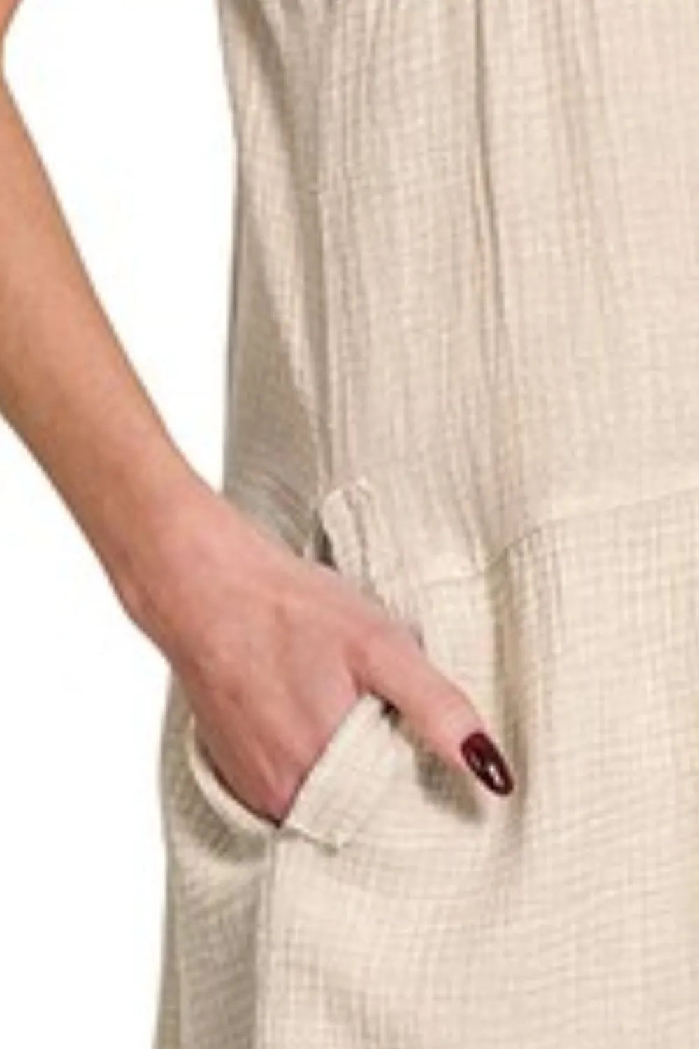 Zenana Washed Double Gauze Raw Edge V-neck Dress c4da5cb1-dfe9-4235-a43d-caf521832a39-Max-Origin