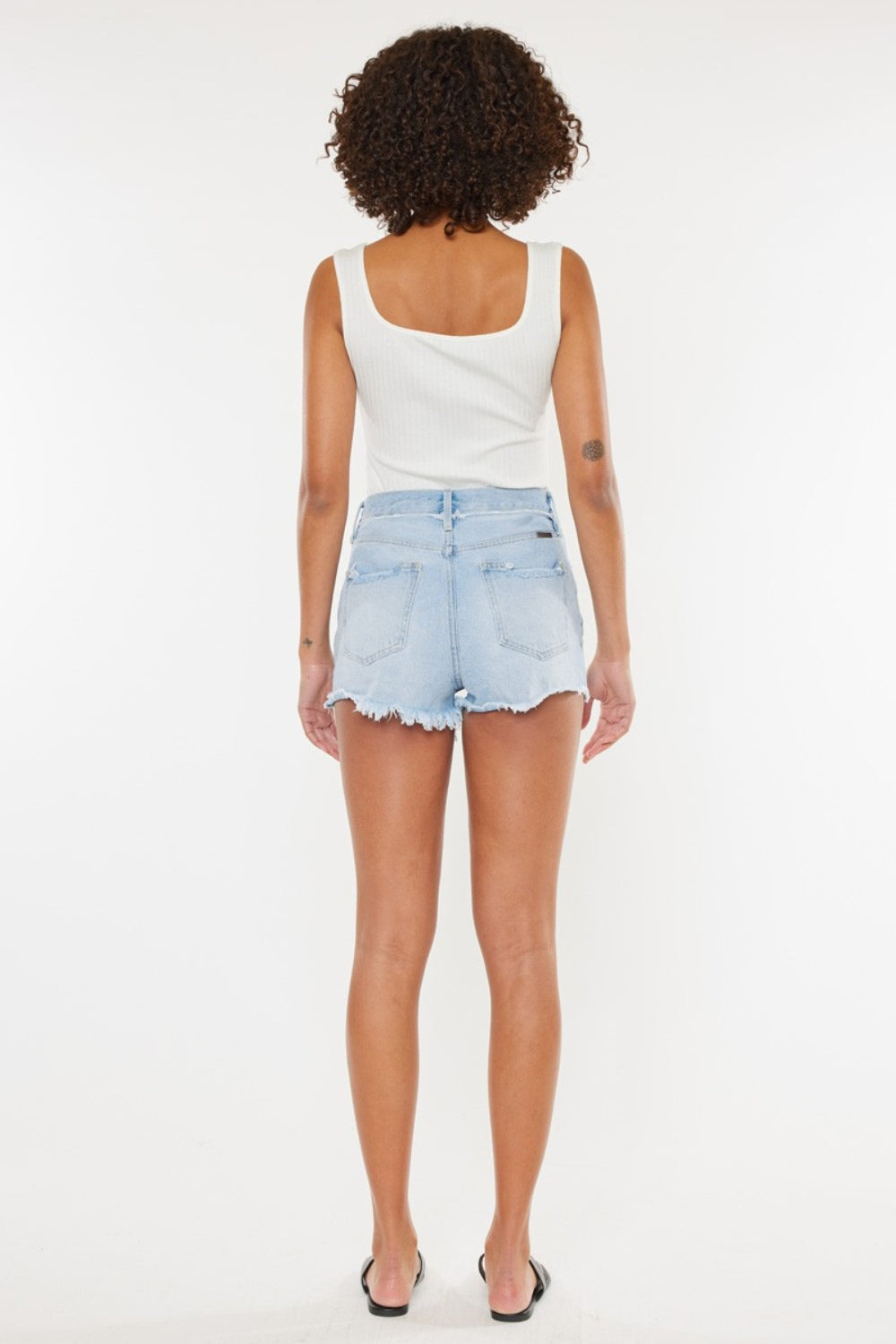 Kancan Distressed Button Fly Denim Shorts Kancan Distressed Button Fly Denim Shorts - TopFashionHQ