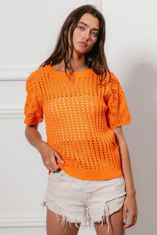 BiBi Crochet Knit Cover Up With Puff Sleeves c577bb07-1fc3-4345-9b75-4aece85a3596-Max-Origin