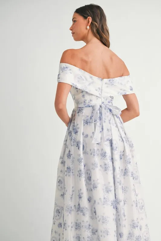 MABLE Floral Printed Off Shoulder Maxi Dress c5c0771ee8a44aaea320b3bb294b9e80-Max-Origin