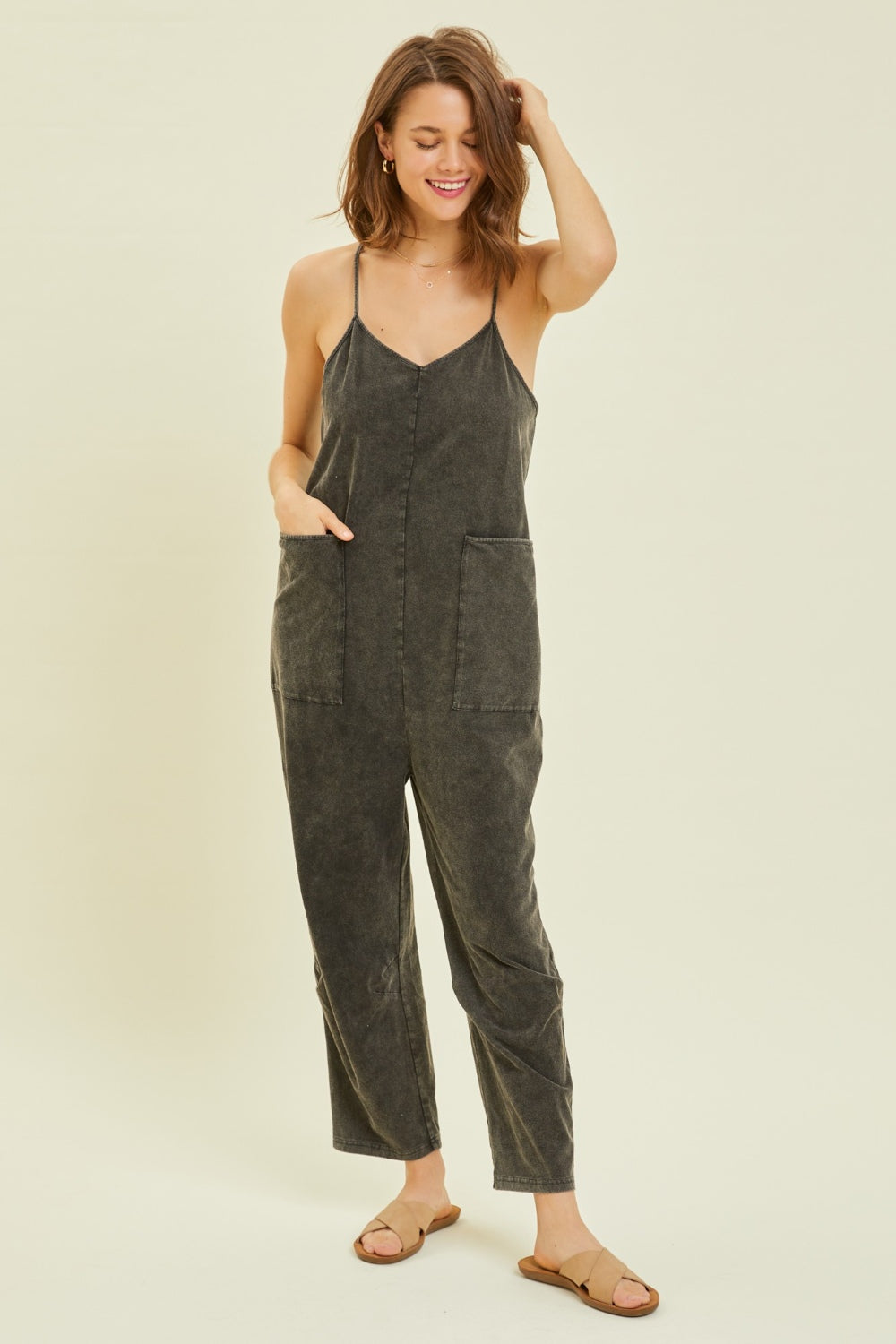 HEYSON Full Size Mineral-Washed Oversized Jumpsuit with Pockets HEYSON Full Size Mineral-Washed Oversized Jumpsuit with Pockets - TopFashionHQ