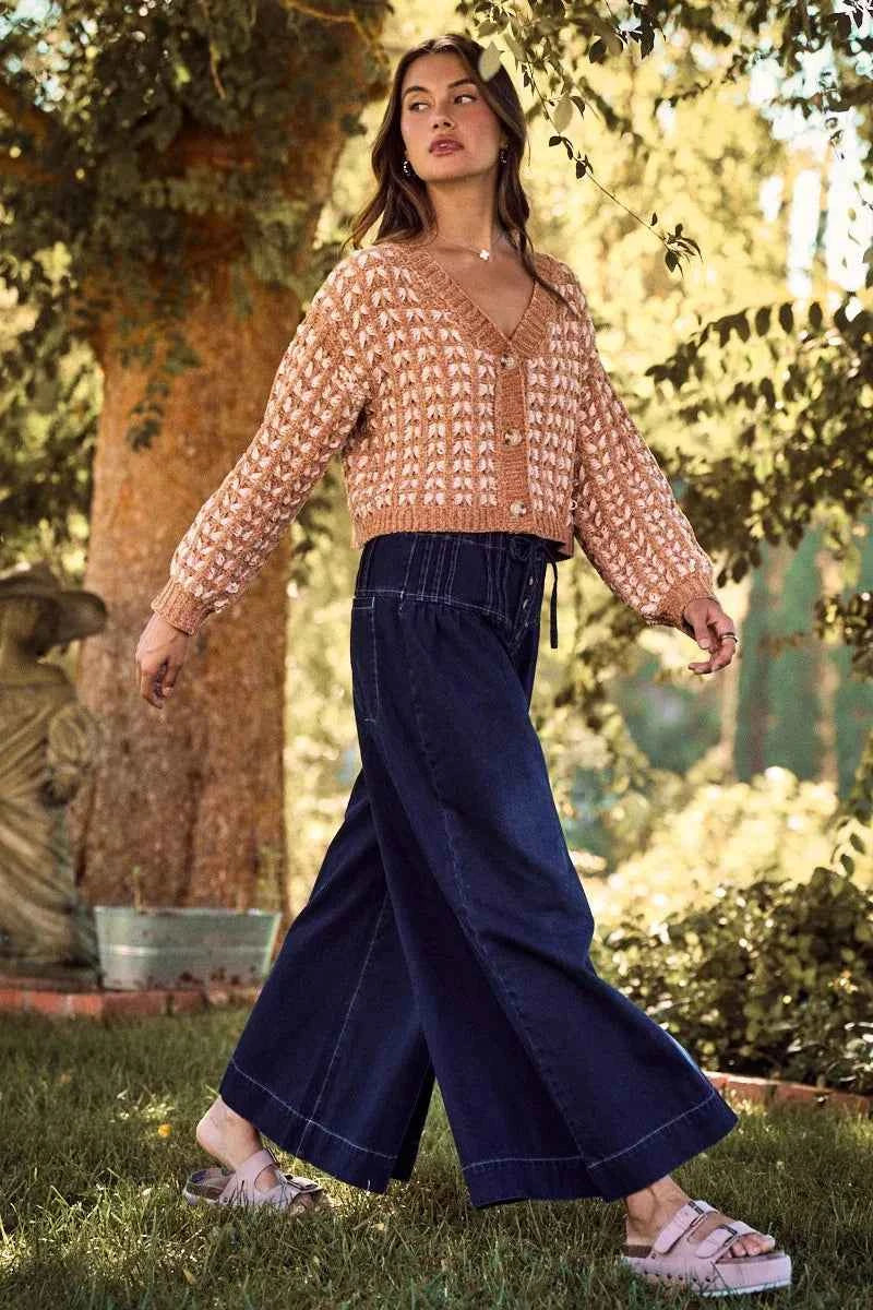 SO ME Soft Chenille Yarn Textur Button Sweater Cardigan SO ME Soft Chenille Yarn Textur Button Sweater Cardigan