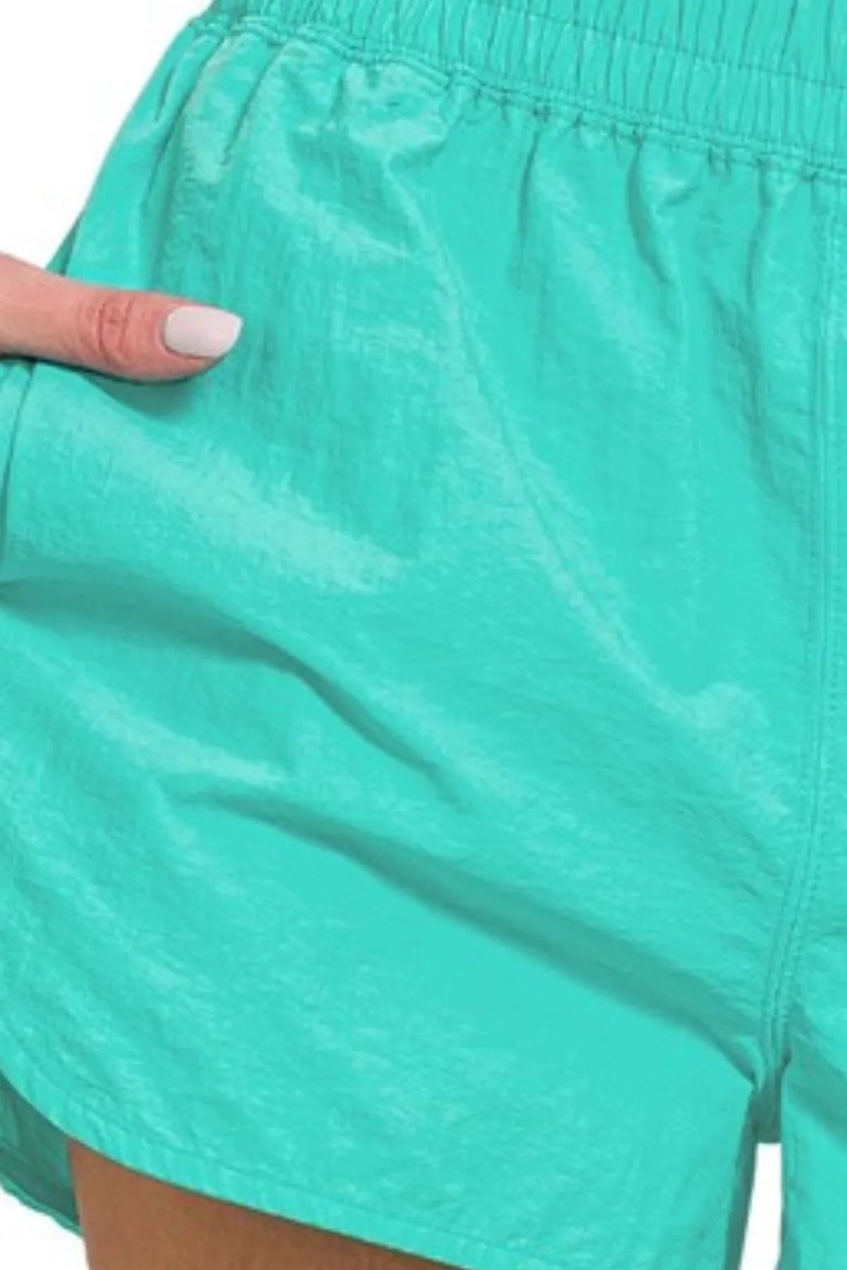 Zenana Windbreaker Smocked Waistband Running Shorts c6941746-6dfa-40f4-aab1-ed3a97210619-Max-Origin