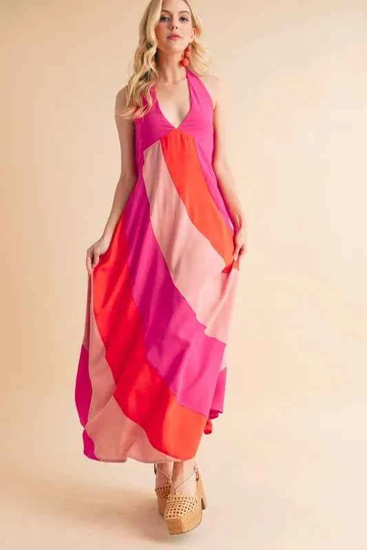 Aemi+Co Color Block Sleeveless Maxi Dress Aemi+Co Color Block Sleeveless Maxi Dress