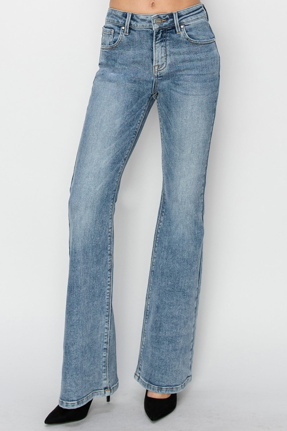 RISEN Full Size Mid Rise Bootcut Jeans RISEN Full Size Mid Rise Bootcut Jeans - TopFashionHQ