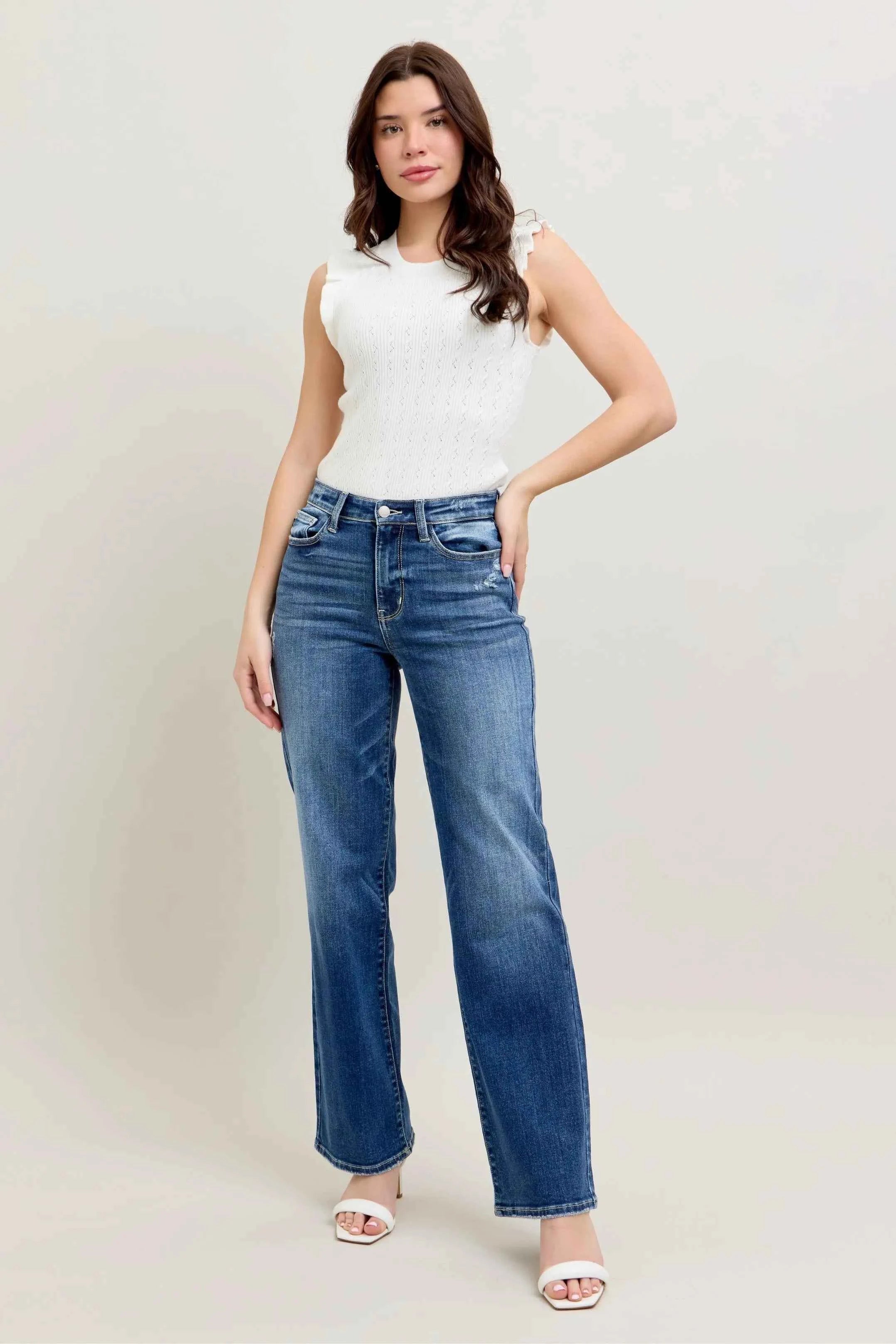 Judy Blue Full Size High Waist 90's Straight Leg Jeans Plus Size Judy Blue Full Size High Waist 90's Straight Leg Jeans Plus Size