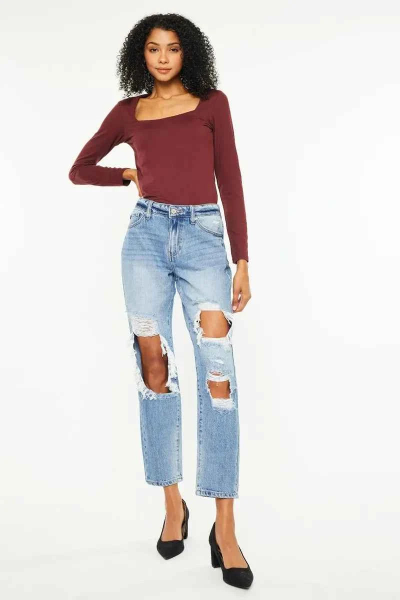 Kancan High Rise Distressed Boyfriend Jeans Kancan High Rise Distressed Boyfriend Jeans