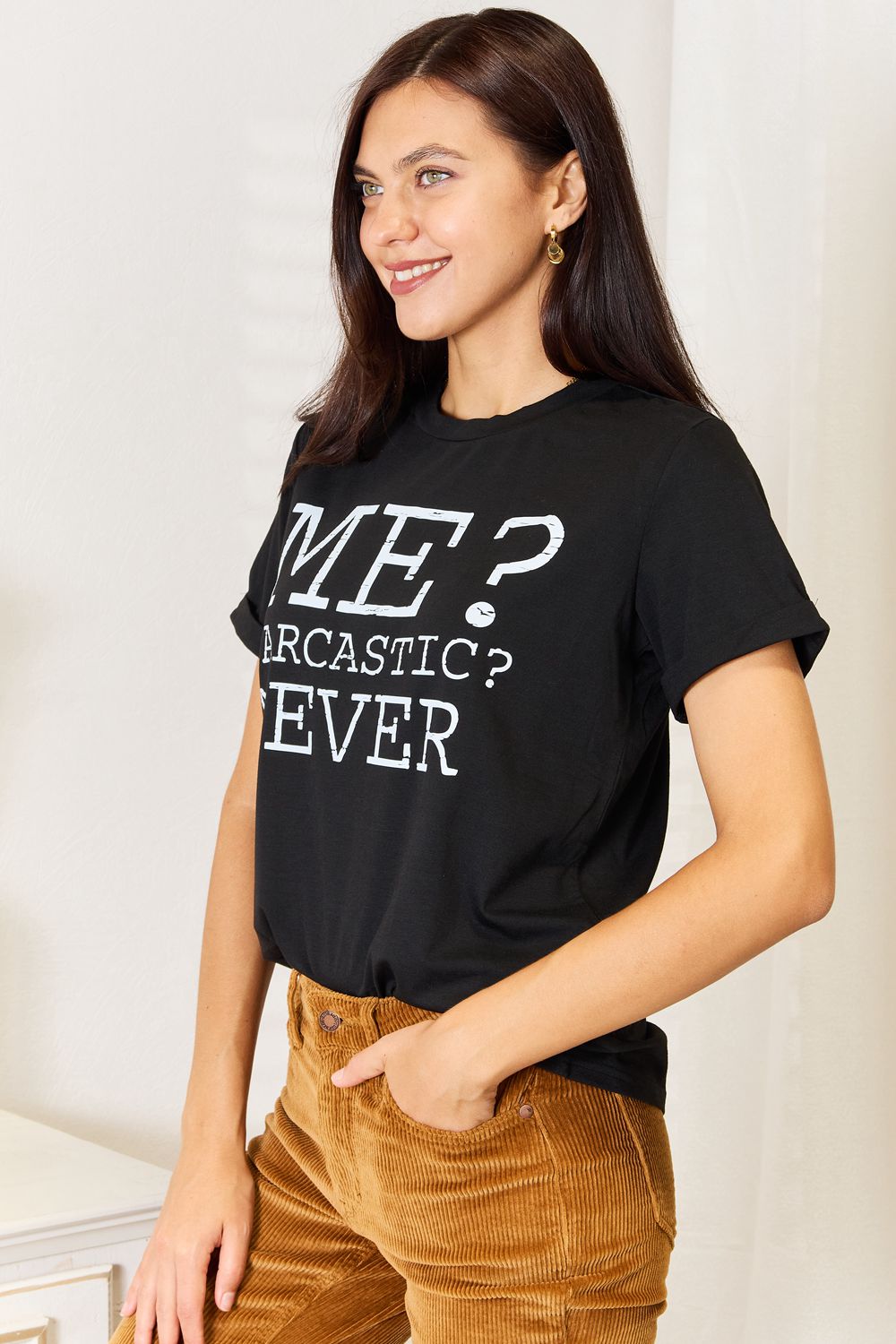 Simply Love Letter Graphic Round Neck T-Shirt Simply Love Letter Graphic Round Neck T-Shirt - TopFashionHQ