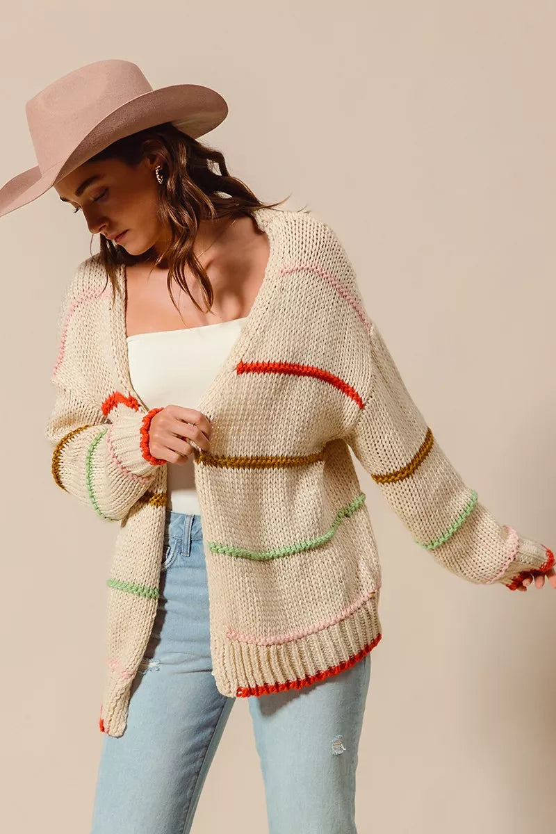 SO ME Loose Fit Multi Stripe Open Front Cardigan c7e18318e2fb4ca3ae057b7ba15ef31b-Max-Origin