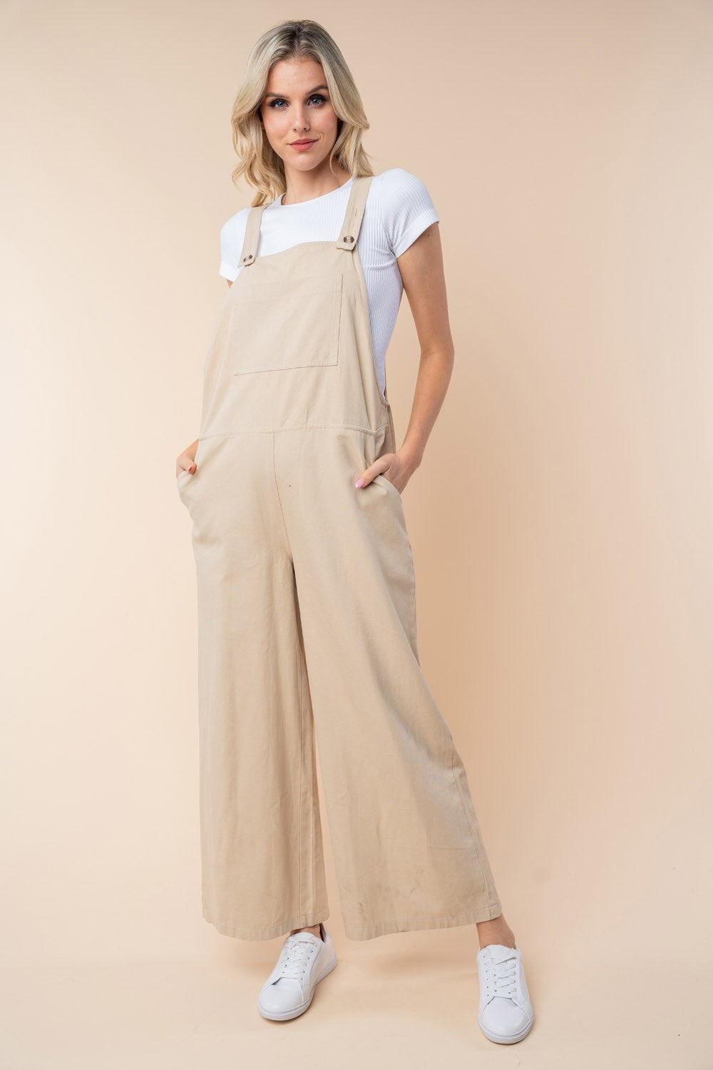 White Birch Sleeveless Wide Leg Jumpsuit White Birch Sleeveless Wide Leg Jumpsuit - TopFashionHQ