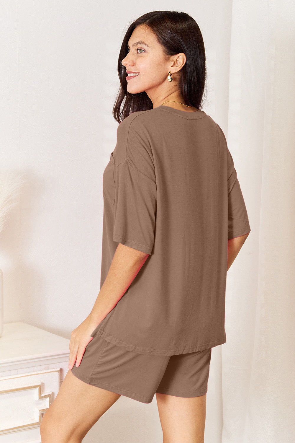 Basic Bae Full Size Soft Rayon Half Sleeve Top and Shorts Set Basic Bae Full Size Soft Rayon Half Sleeve Top and Shorts Set - TopFashionHQ