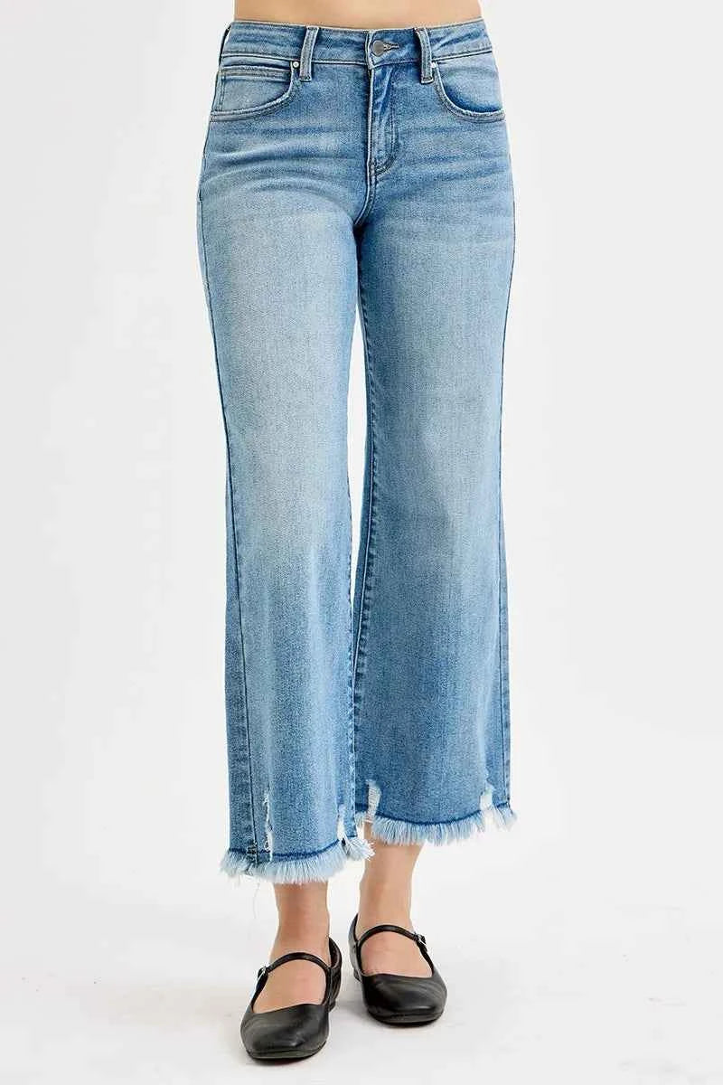 RISEN Full Size Mid Rise Crop Wide Leg Jeans Plus Size RISEN Full Size Mid Rise Crop Wide Leg Jeans Plus Size