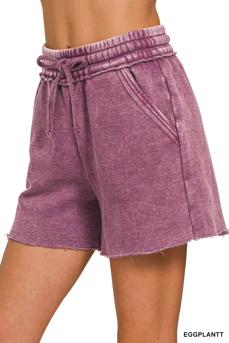 Zenana Acid Wash Fleece Drawstring Shorts With Pockets cb10a6ff45f64f4386563abb71049444-Max-Origin