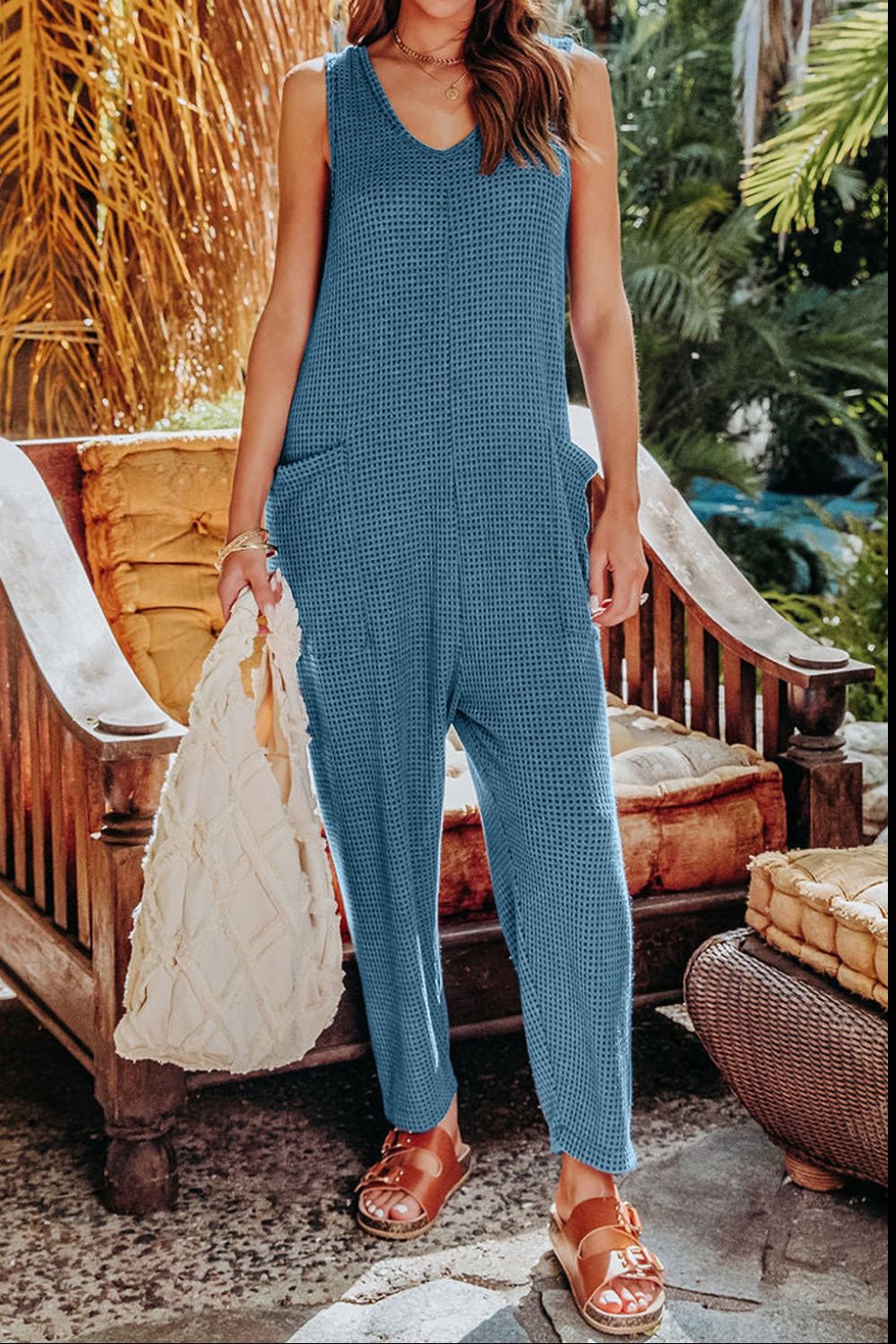 Double Take Full Size Sleeveless Straight Jumpsuit Double Take Full Size Sleeveless Straight Jumpsuit - TopFashionHQ