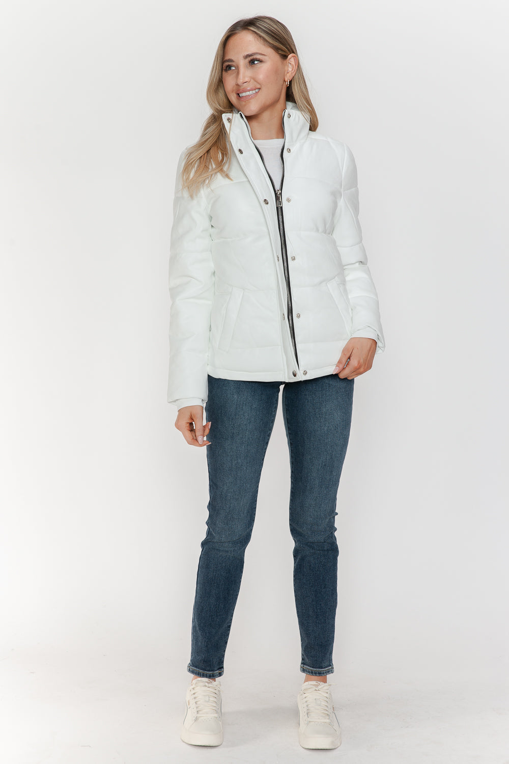 YMI Pocketed Zip Up Turtleneck Puffer Jacket YMI Pocketed Zip Up Turtleneck Puffer Jacket - TopFashionHQ