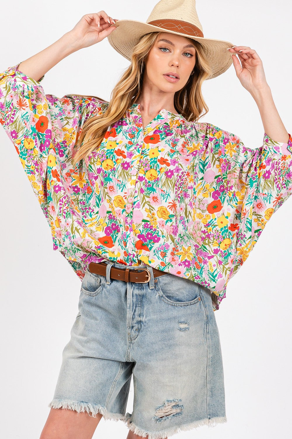 SAGE + FIG Button Down Floral Shirt SAGE + FIG Button Down Floral Shirt - TopFashionHQ