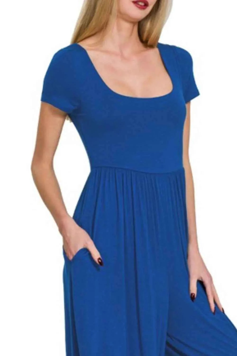 Zenana Double Layered Short Sleeve Jumpsuits Zenana Double Layered Short Sleeve Jumpsuits