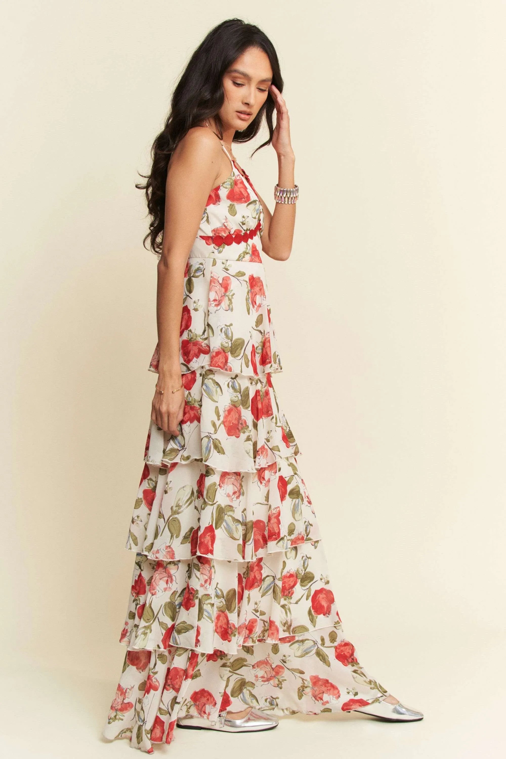 Davi & Dani Contrast Ring Lace Layered Ruffle Maxi Cami Dress ceb718939aa64b539c026060cb8a8f38-Max-Origin