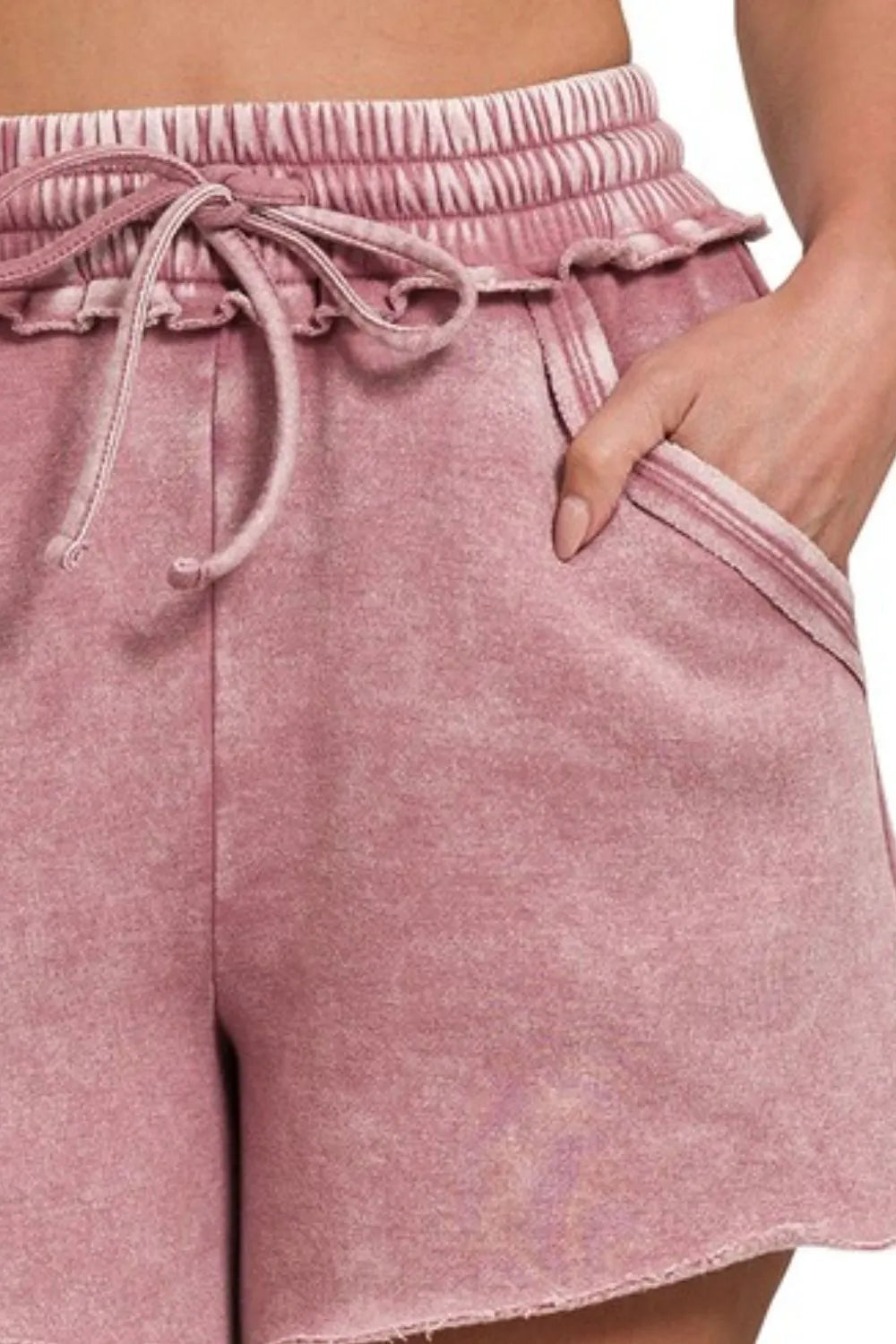Zenana Acid Wash Fleece Drawstring Shorts With Pockets cef3a5a6-3567-489d-a505-fac6eb491d75-Max-Origin