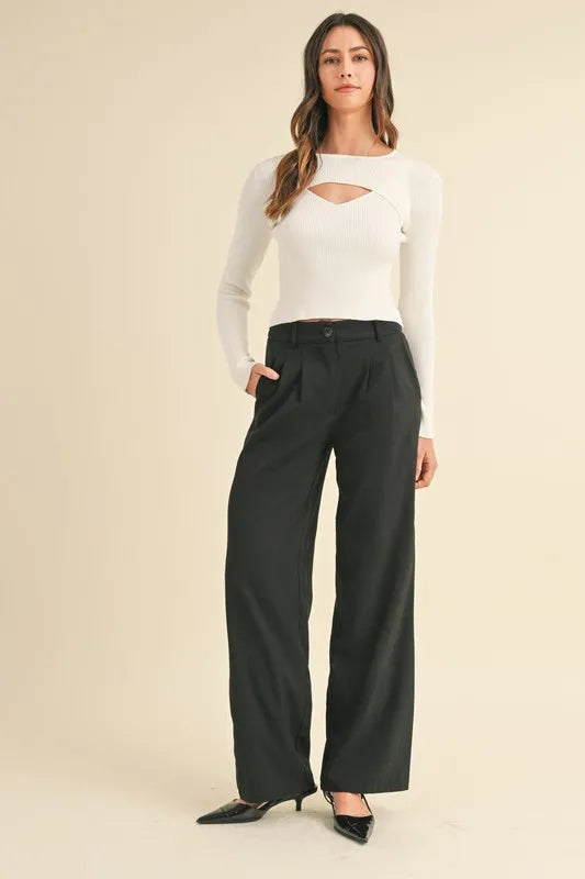 MABLE Cut Out Long Sleeve Ribbed Knit Top cfaa8a99e38344c88ae38a07e695385e-Max-Origin