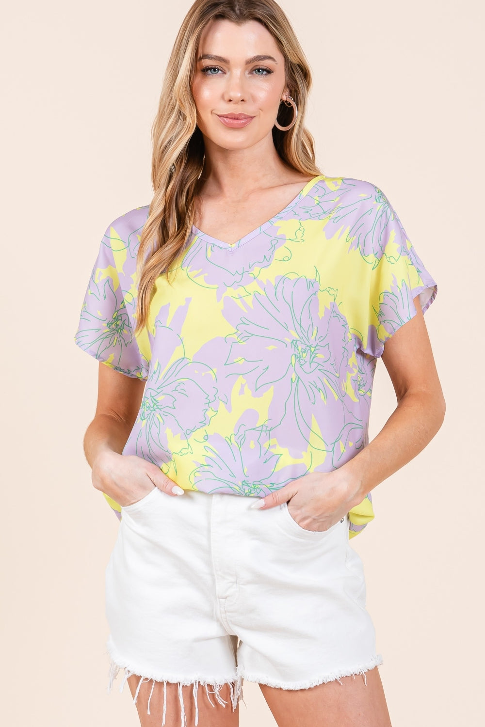 BOMBOM Floral Short Sleeve T-Shirt BOMBOM Floral Short Sleeve T-Shirt - TopFashionHQ