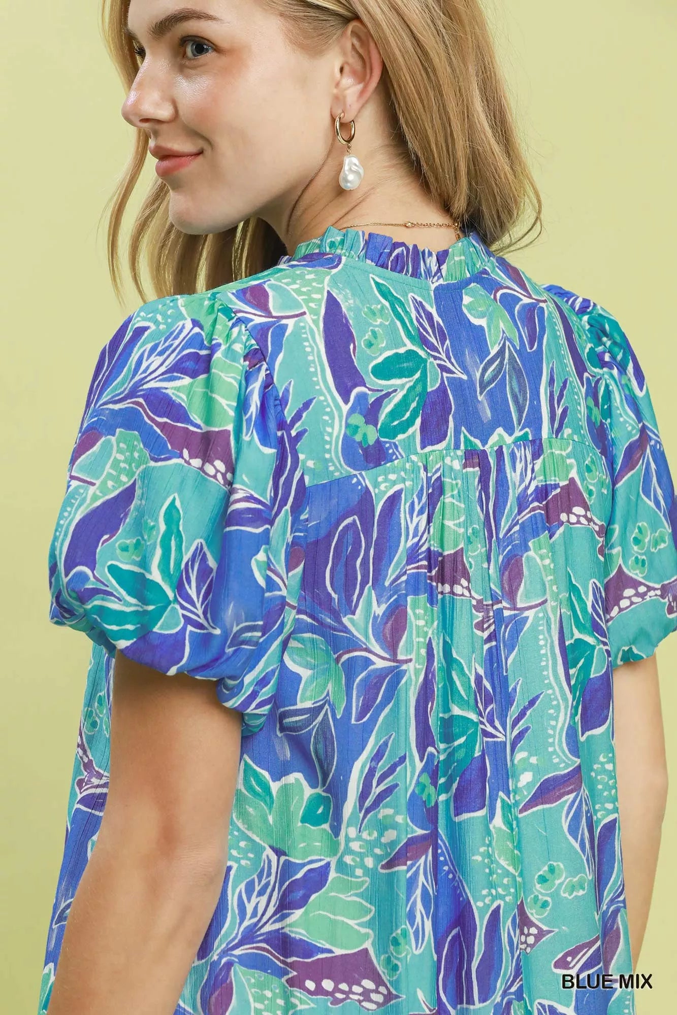 Umgee Tropical Floral Puff Sleeve Tiered Mini Dress d05cb3ba-21d9-4fa1-ac30-1f8679de71a4-Max-Origin