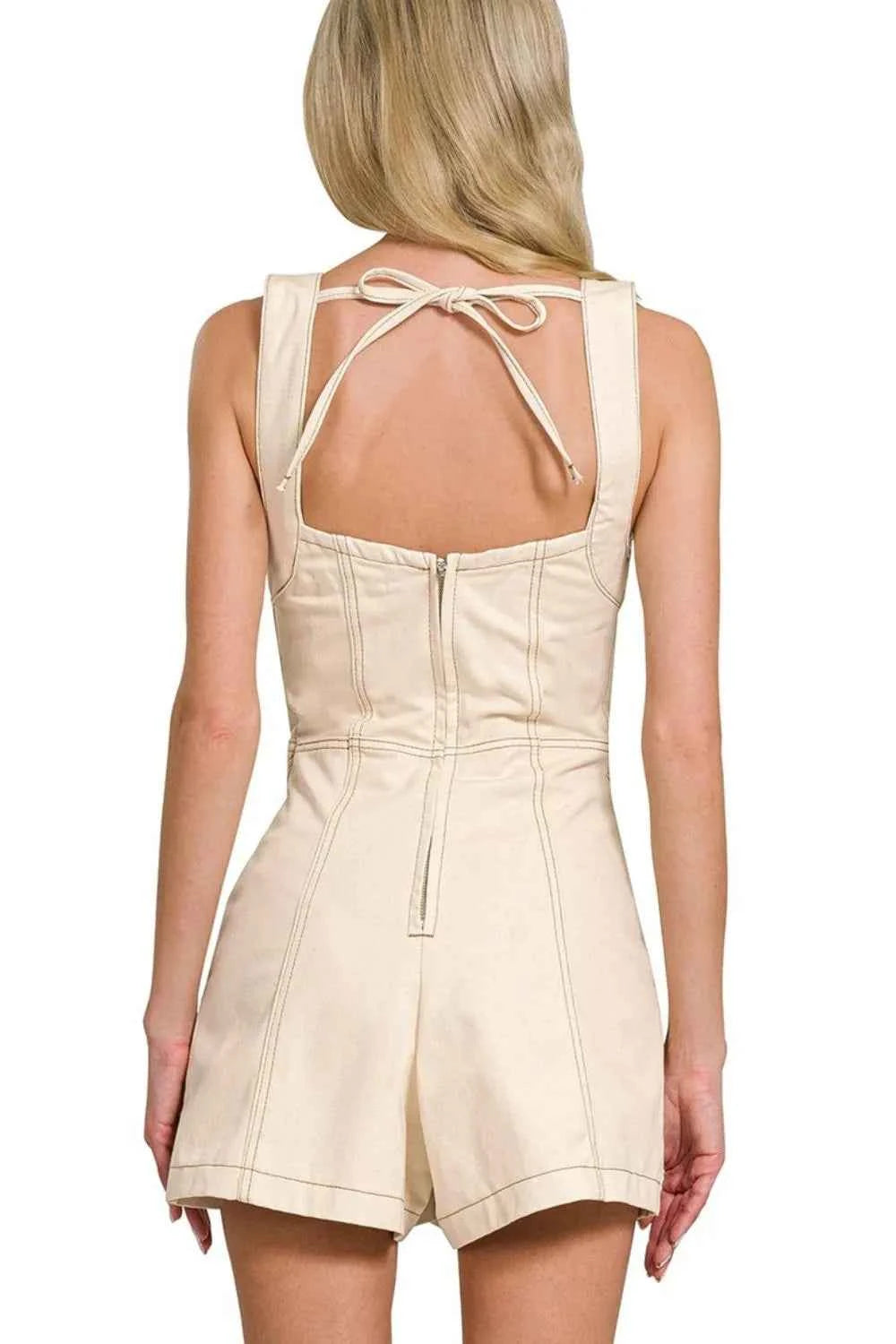 Zenana Tie Back Romper Zenana Tie Back Romper