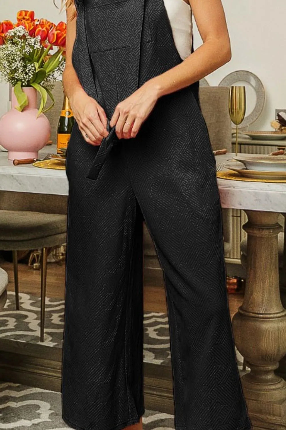 BiBi Textured Jacquard Jumpsuit with Side Pockets d1a13c45-189c-4cf6-8904-f40b4dc7e89b-Max-Origin