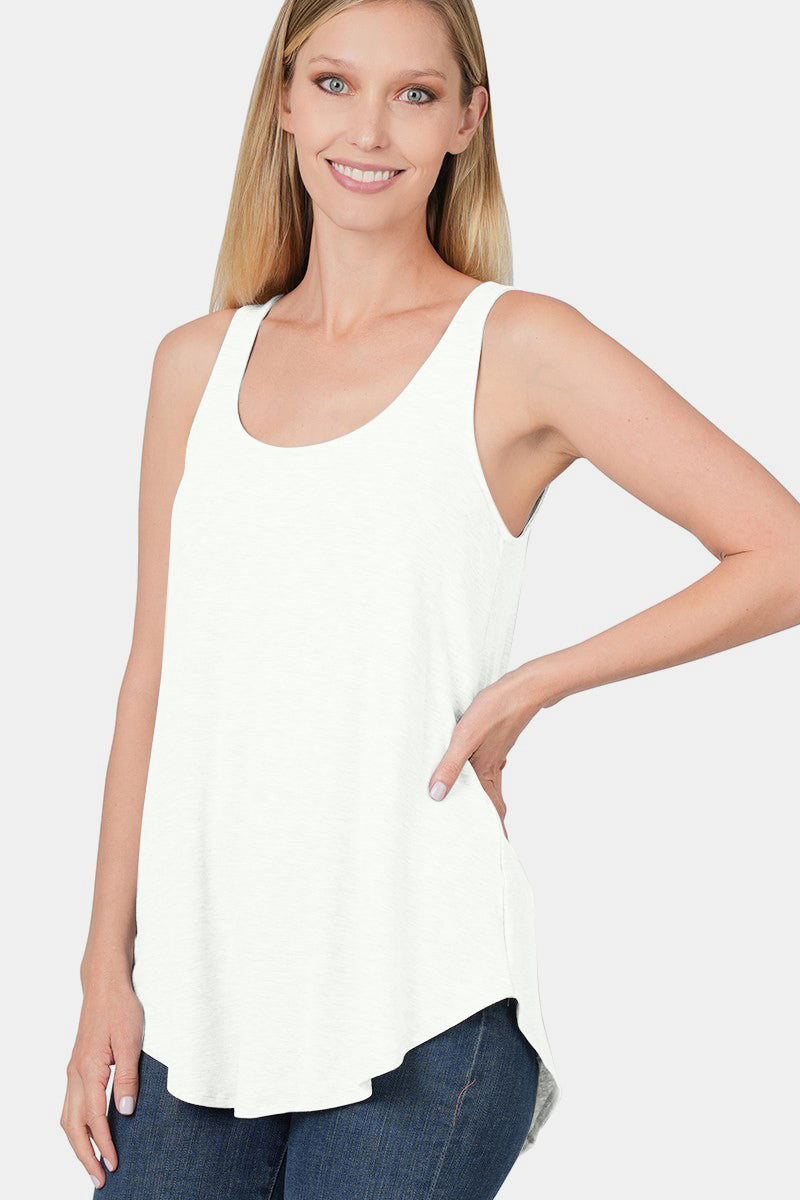 Zenana Round Neck Curved Hem Tank Zenana Round Neck Curved Hem Tank - TopFashionHQ