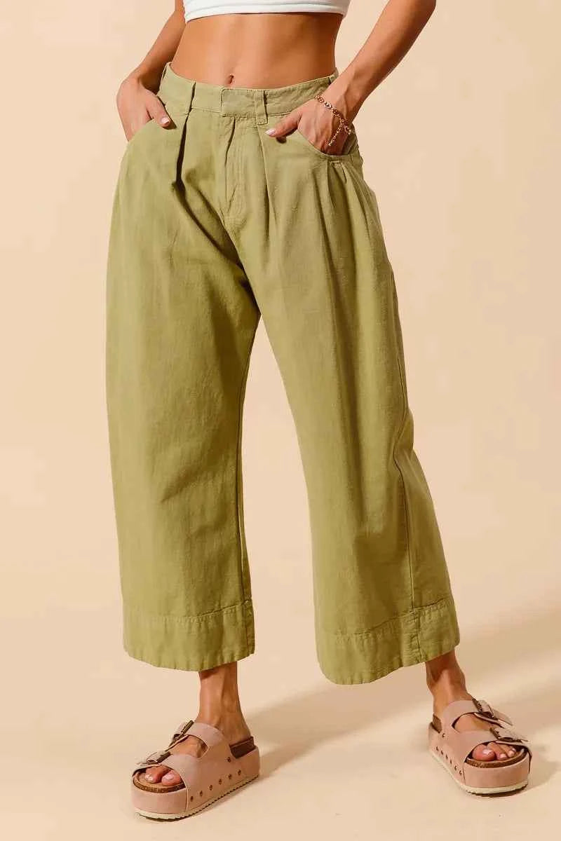 SO ME Mid Rise Wide Leg Chino Pants With Pockets SO ME Mid Rise Wide Leg Chino Pants With Pockets