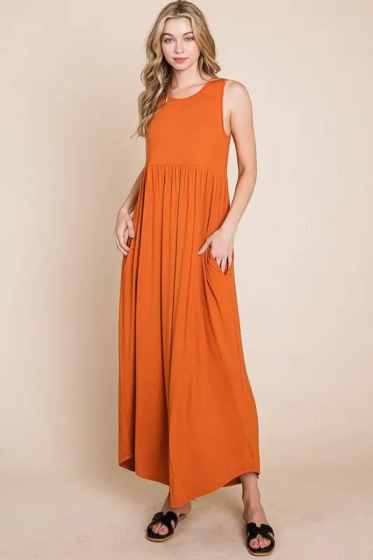 BOMBOM Sleeveless Maxi Dress with Pockets d2d167033e924d5bbd31e7d7cd5de09d-Max-Origin