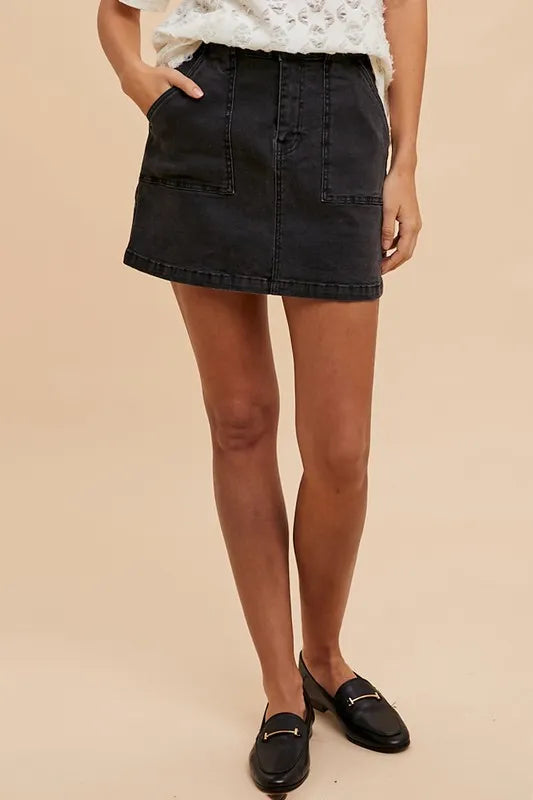 Annie Wear Cargo Denim Mini Skirt d334cd19-ecc8-4596-a760-1970a29d44c4-Max