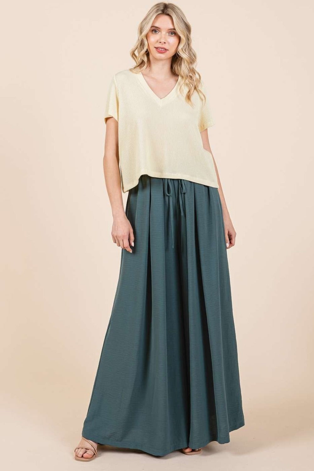 Mittoshop Pleated Wide Leg Pants Mittoshop Pleated Wide Leg Pants