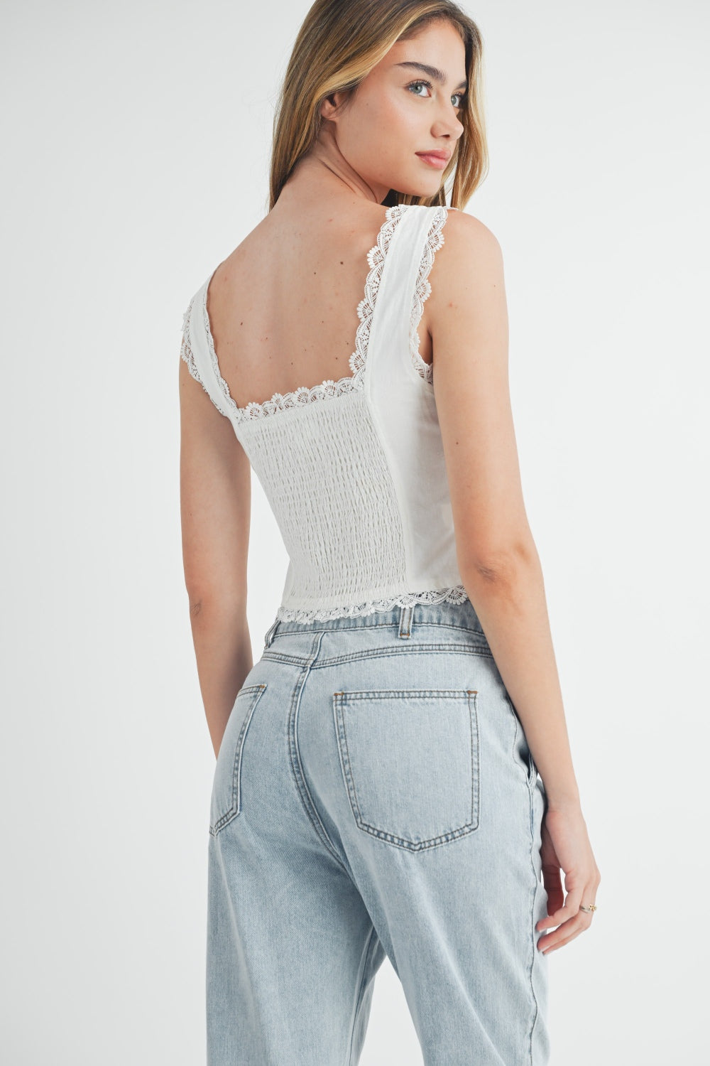 MABLE Pleated Front Detail Straight Jeans MABLE Pleated Front Detail Straight Jeans - TopFashionHQ