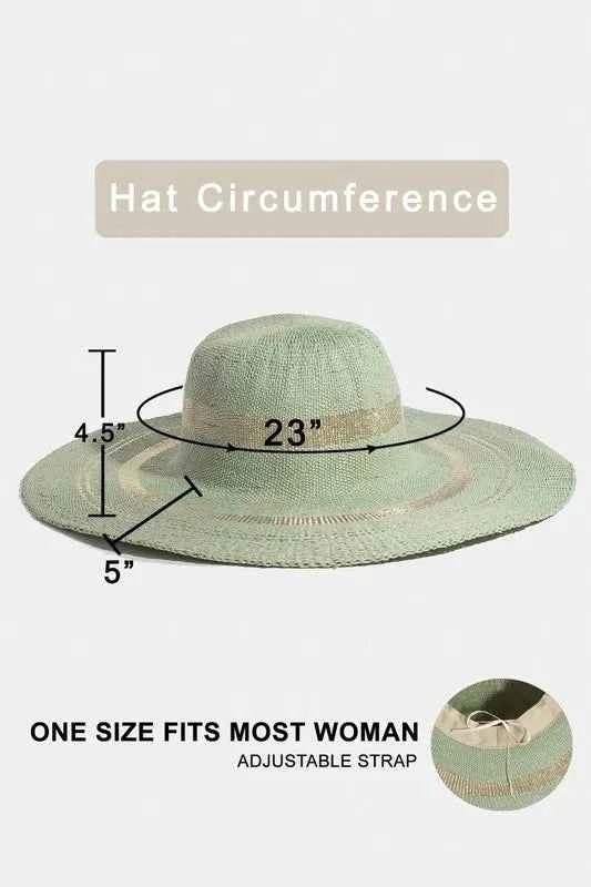 Fame Metallic Accent Trim Floppy Sun Hat Fame Metallic Accent Trim Floppy Sun Hat
