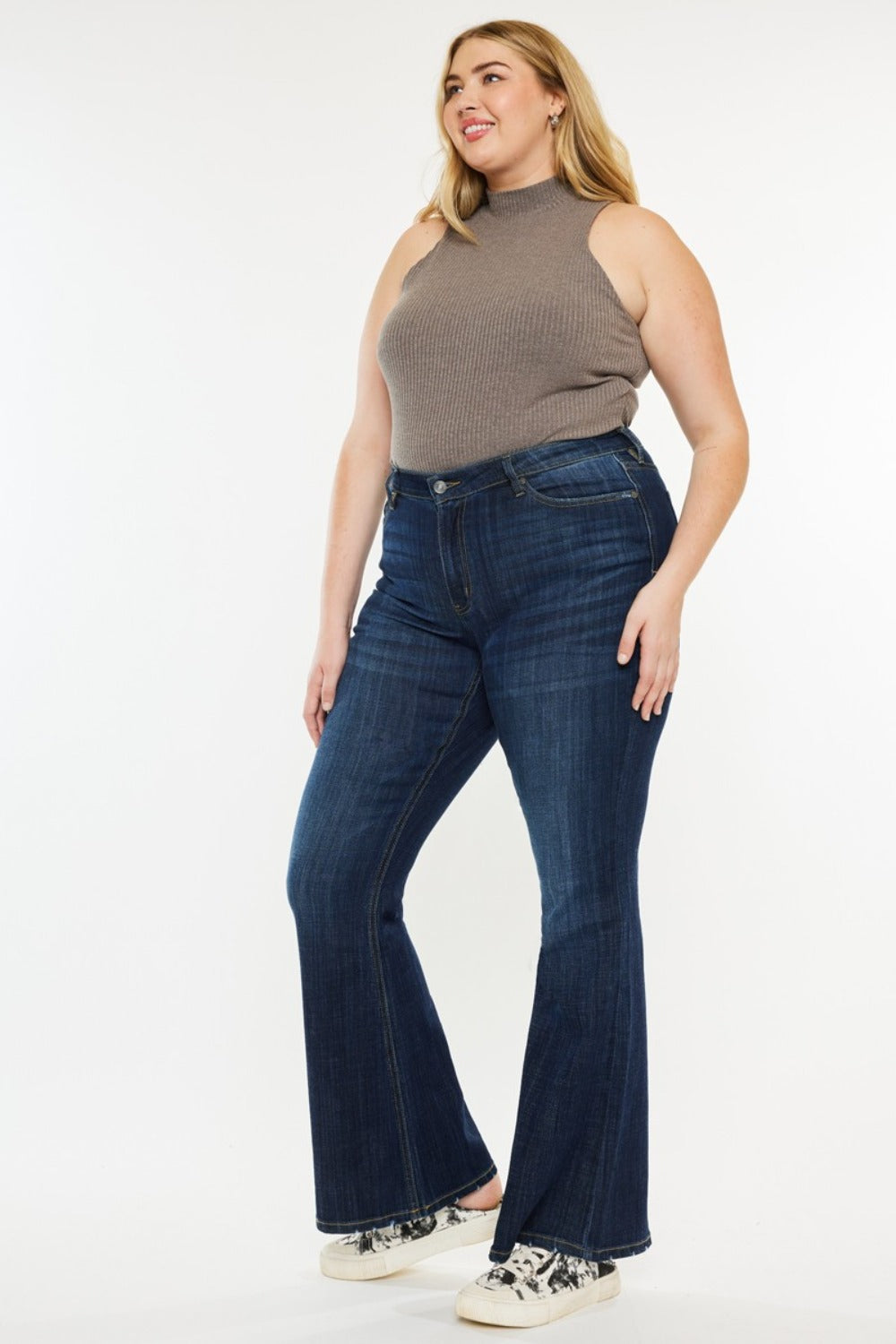 Kancan Full Size Mid Rise Flare Jeans Kancan Full Size Mid Rise Flare Jeans - TopFashionHQ