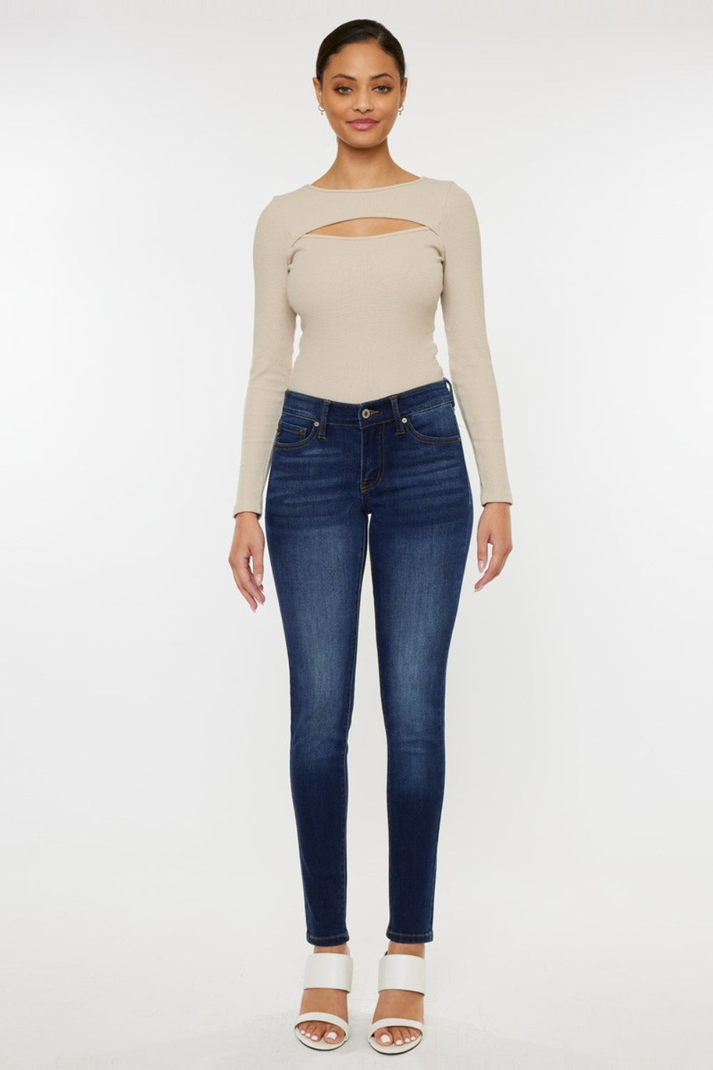 Kancan Mid Rise Gradient Skinny Jeans Kancan Mid Rise Gradient Skinny Jeans - TopFashionHQ