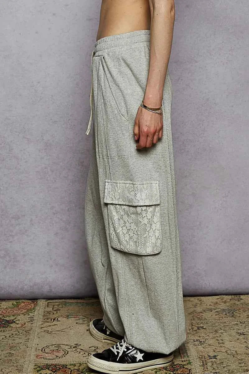 POL Drawstring Lace Cargo Pocketed Joggers POL Drawstring Lace Cargo Pocketed Joggers