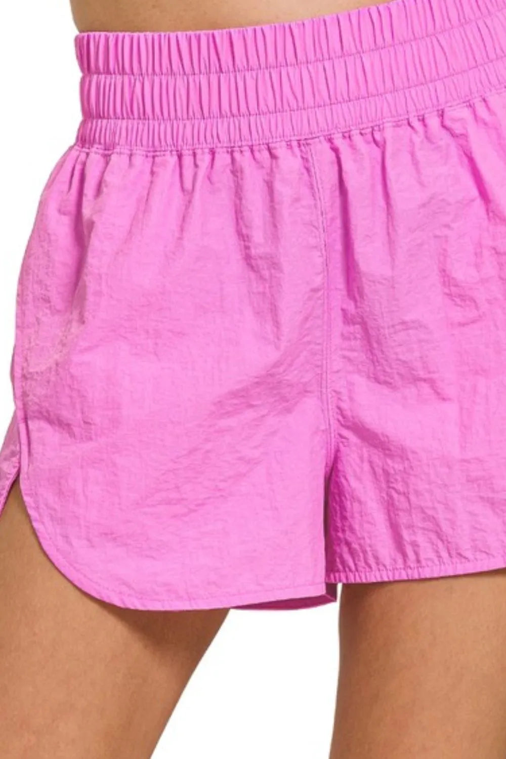 Zenana Windbreaker Smocked Waistband Running Shorts d74f6ec5-fdc9-42c3-a59a-377157600a48-Max-Origin
