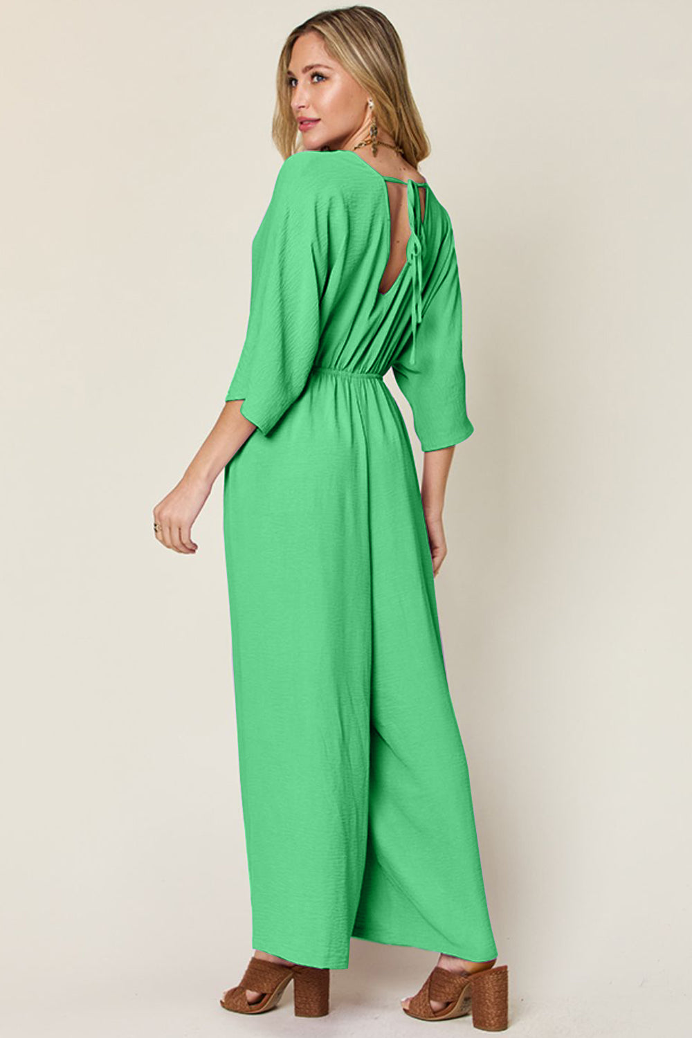 Double Take Full Size Surplice Wide Leg Jumpsuit with Pockets Double Take Full Size Surplice Wide Leg Jumpsuit with Pockets