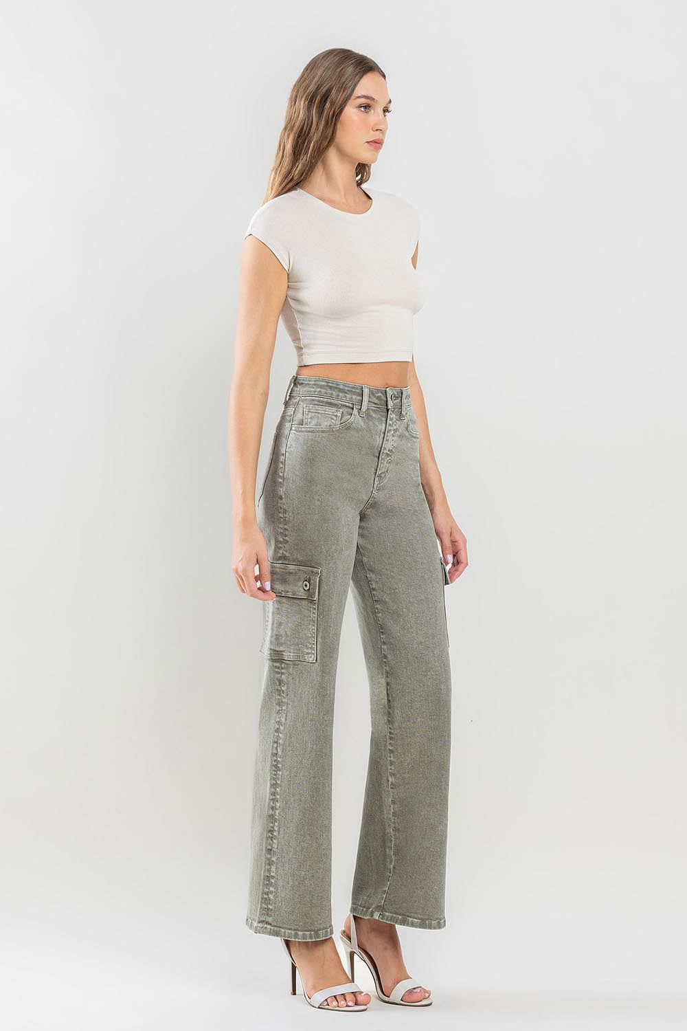 Vervet by Flying Monkey 90's Super High Rise Cargo Jeans Vervet by Flying Monkey 90's Super High Rise Cargo Jeans - TopFashionHQ
