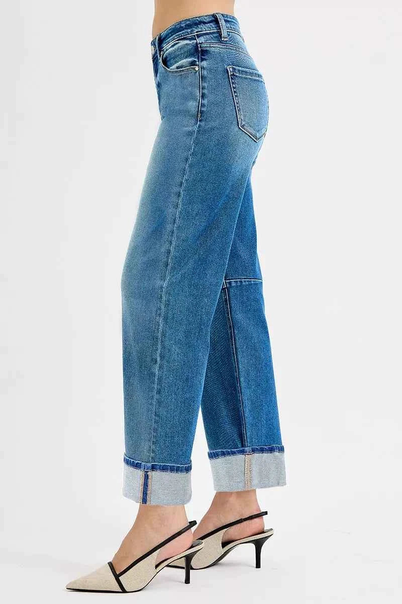 RISEN Slouchy Crop Barrel Cuffed Jeans RISEN Slouchy Crop Barrel Cuffed Jeans