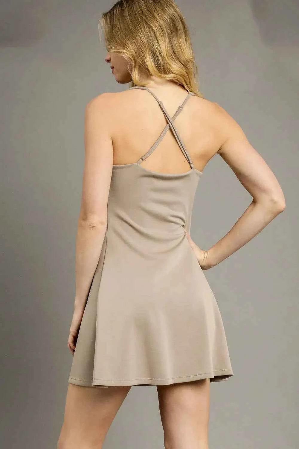 Umgee Crisscross Square Neck Active Dress Umgee Crisscross Square Neck Active Dress