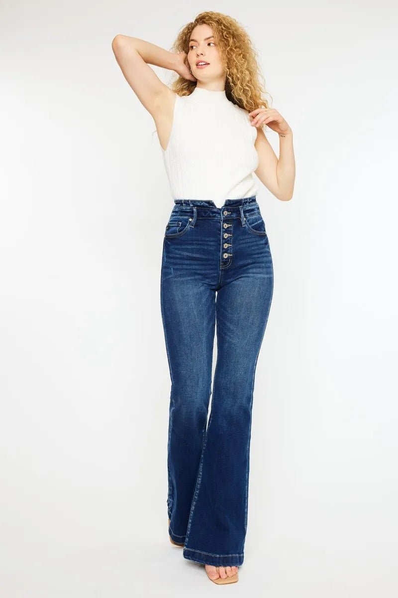 Kancan Button Fly High Rise Flare Jeans da2911a4f1a542f18b009555ff0b16de-Max-Origin
