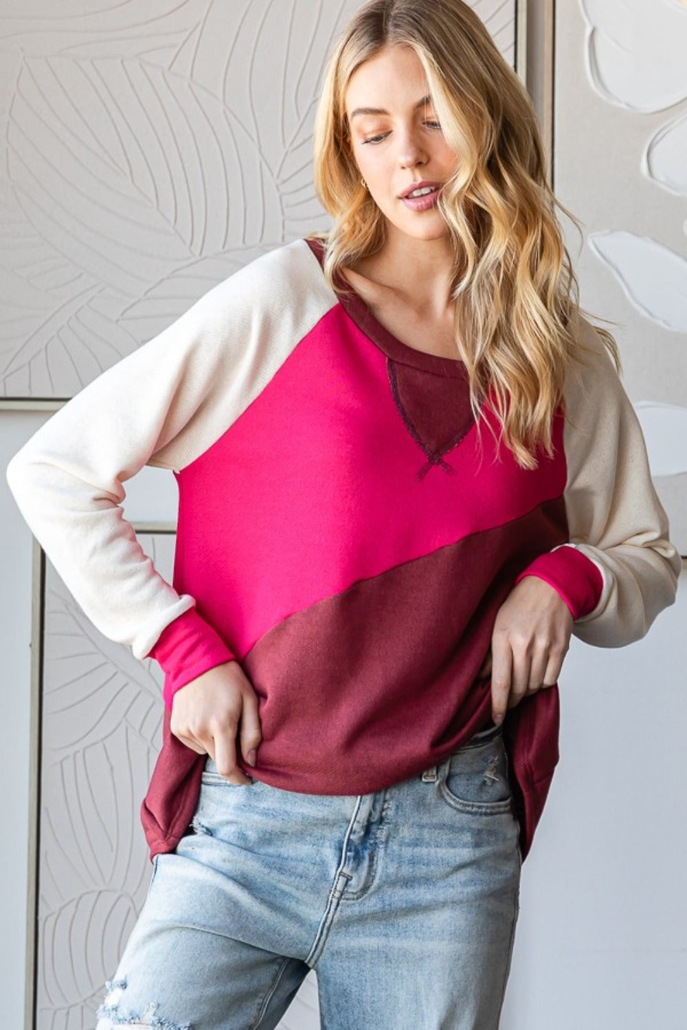 HOPELY Color Block Long Sleeve T-Shirt HOPELY Color Block Long Sleeve T-Shirt - TopFashionHQ