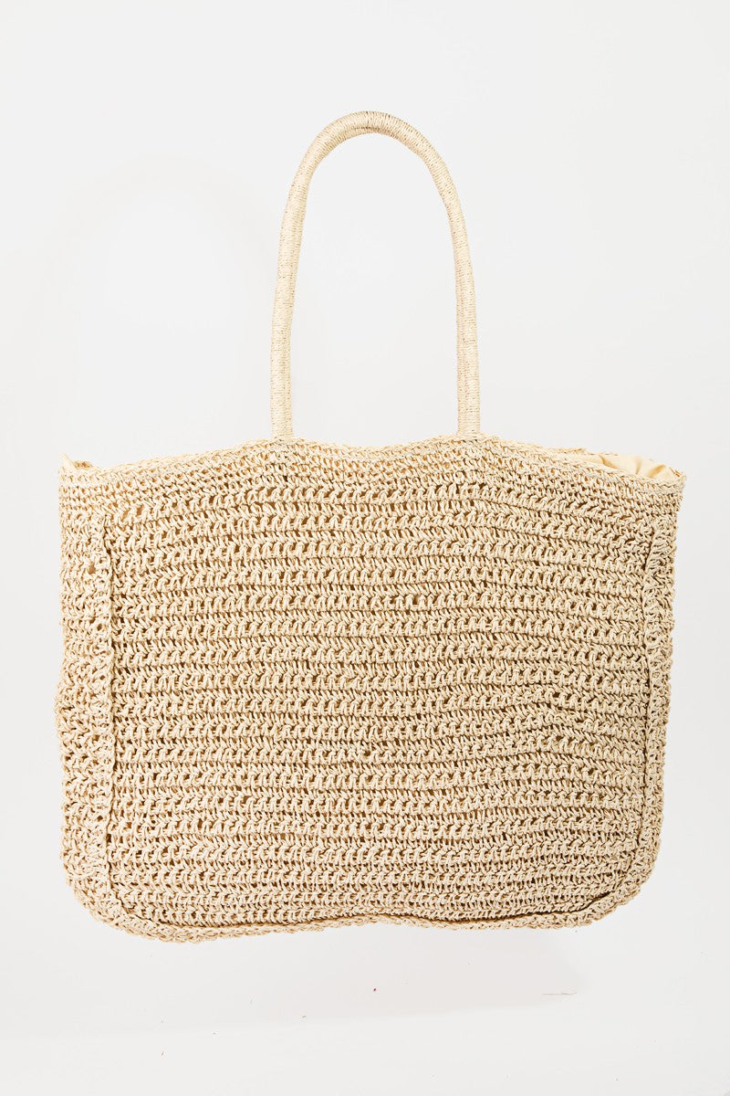 Fame Flower Braided Tote Bag Fame Flower Braided Tote Bag - TopFashionHQ