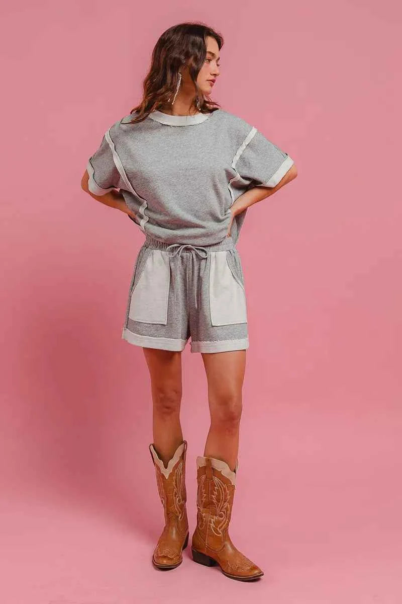 BiBi French Terry Knit Shorts with Side Pocket BiBi French Terry Knit Shorts with Side Pocket