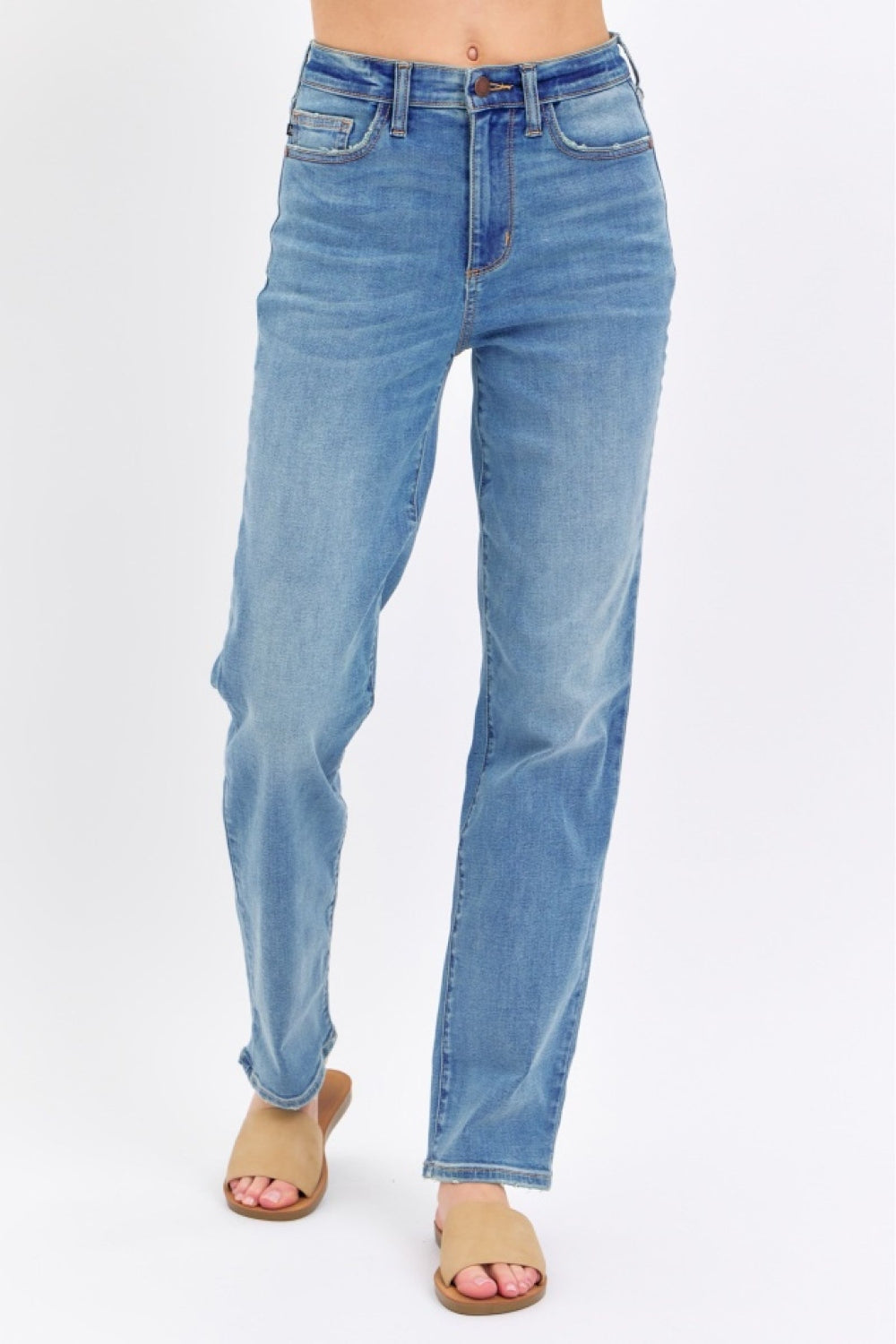 Judy Blue Full Size High Waist Straight Jeans Judy Blue Full Size High Waist Straight Jeans - TopFashionHQ